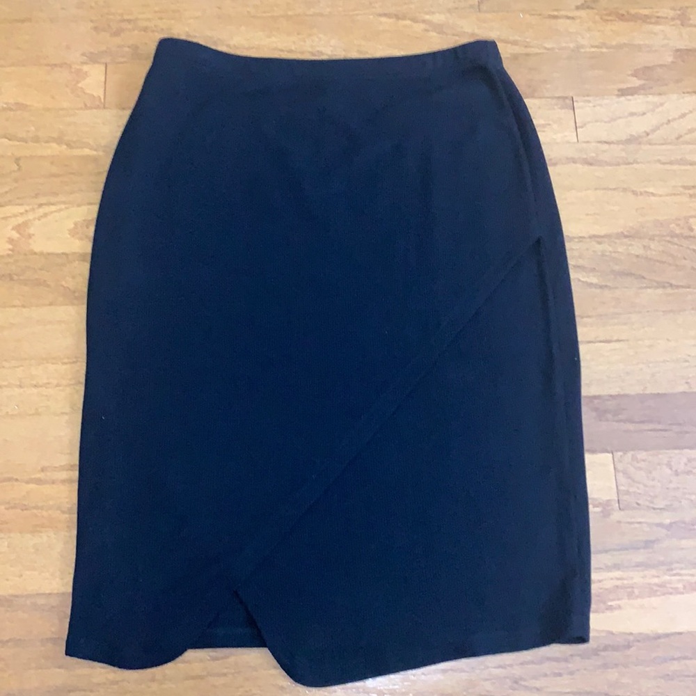 LOGO Black asymmetrical skirt